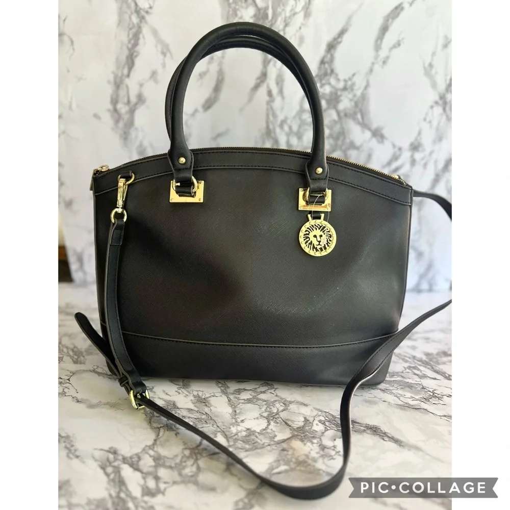 Anne Klein New Recruits Dome Black Satchel Shoulder Bag